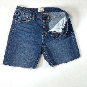 J Crew Women's Button Up Denim Shorts Size 26